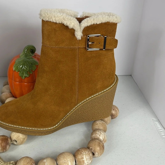 Franco Sarto Women's L-Ulayna Ankle Boots Sz 10 Color Whiskey Brown Suede NIB - Picture 3 of 12